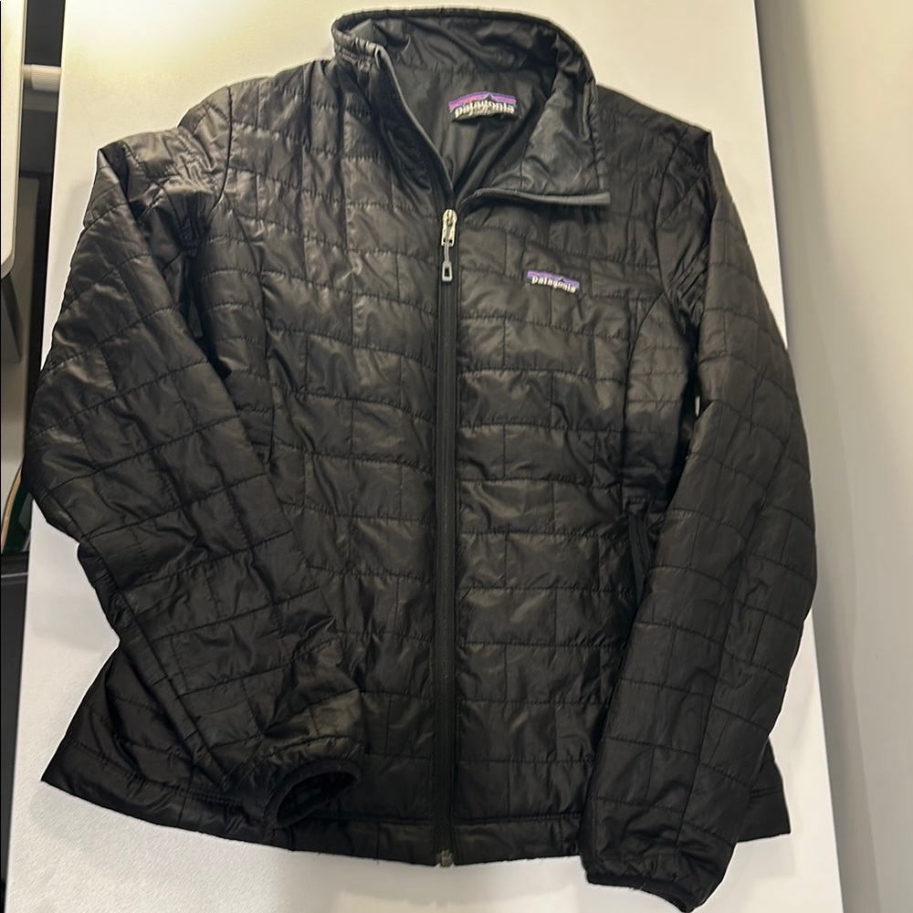 Patagonia Black Puffer Jacket with Quilted Design